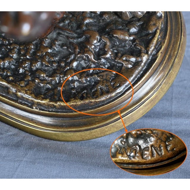 P-J. Mêne, Spaniel on Point, Mid-19th Century, Bronze For Sale - Image 9 of 17