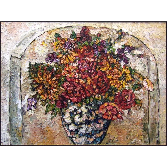 "Untitled" framed Original Acrylic on Canvas by Maya Eventov Hand Signed by the Artist museum mounted, matted and custom...