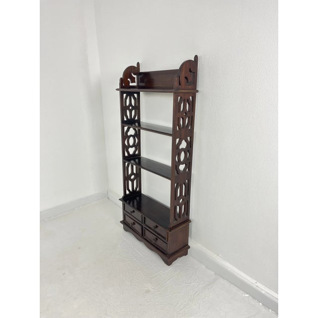 Brown Small English Bookcase with Drawers, 1960s For Sale - Image 8 of 12