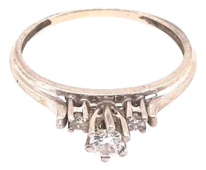 14 Karat White Gold Diamond Engagement Ring
