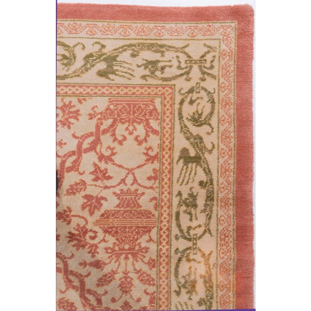 Vintage Circa 1960 Light Brick Spanish Hand Knotted Rug 12ft 5in X 14ft 2in For Sale - Image 15 of 16