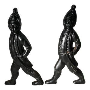 Pair of 1960s Iron Hessian Andirons