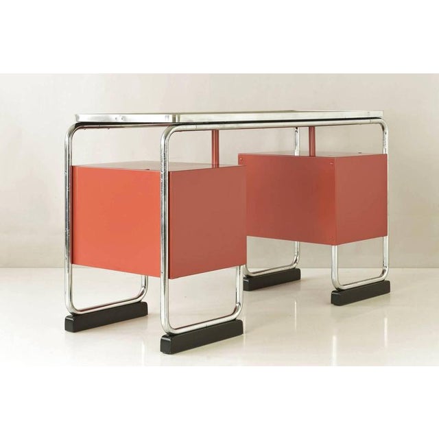 Vintage German Steel Tube Desk, 1950 For Sale - Image 5 of 14