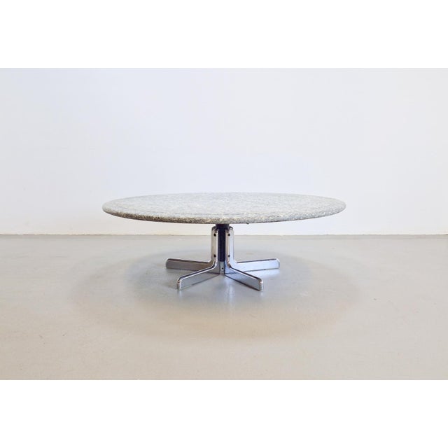 Mid-Century Modern Round Granite Coffee Table by Ammannati & Vitelli for Bruno Brunati, Italy, 1970s For Sale - Image 3 of 15