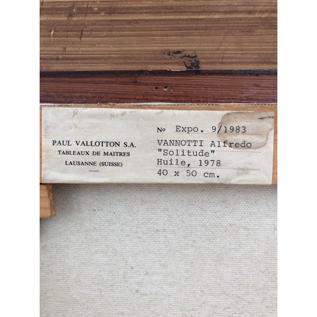 Alfredo Vannotti, Solitude, 1978, Oil on Canvas, Framed For Sale - Image 9 of 10