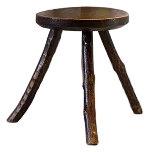 Antique Primitive Farm Milking Stool, Mid 20th Century