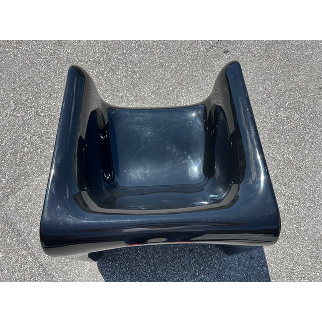 Desalto Toga Chair in Black Lacquered Resin 1960s Italy Signed Desalto For Sale - Image 11 of 13