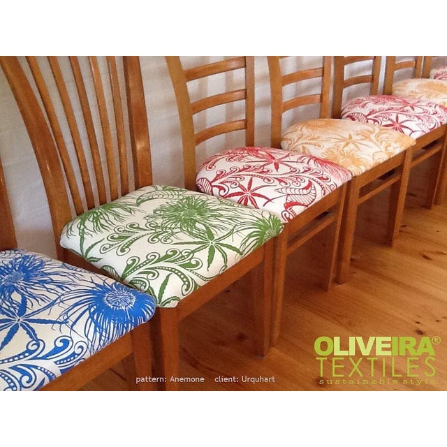 Artisan “Fish” Turq/Blue Colorway, Sustainably Hand Printed on Linen Lumbar Pillow Cover For Sale - Image 11 of 12