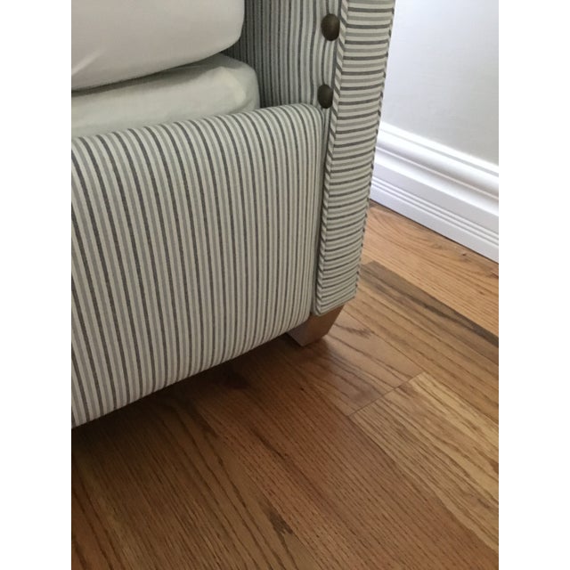 2010s Twin Blue Pinstriped Bed Frames For Sale - Image 5 of 13