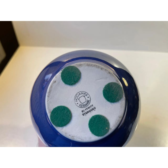 Mid-Century Modern Vintage Höganäs Stoneware Egg Vase with Mirror Glaze For Sale - Image 3 of 8