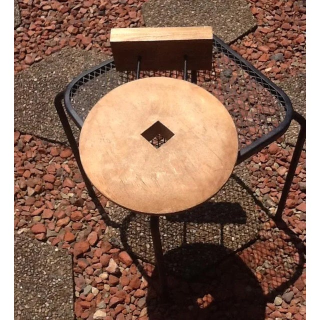 Late 20th Century Vintage Danish Modern Geometric Natural Wood & Iron Sculpture For Sale - Image 5 of 6