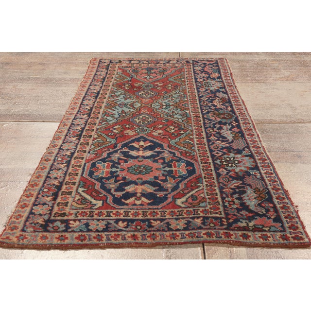 Antique Persian Heriz Rug, 02'07 X 06'03 For Sale - Image 9 of 10