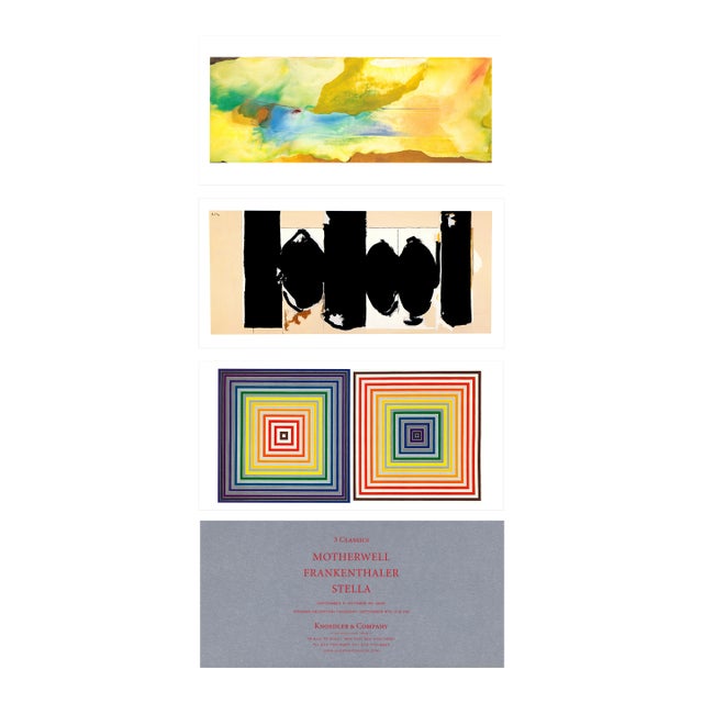 2004 Exhibition Announcement Prints "3 Classics: Motherwell, Frankenthaler, Stella" - Set of 4 For Sale