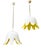 Yellow Murano Glass Floral Pendant Light from Leucos, 1970s For Sale