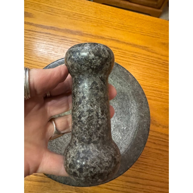 Giant Mortar and Pestle Set Black Marble Polished Italy For Sale - Image 10 of 12