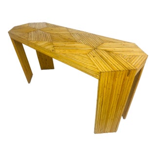 Mid Century Vintage Modern Coastal Bamboo Console. In the Manner of McGuire. For Sale