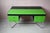 Metal Bauhaus Desk in Green and Black Wood and Chrome Metal, 1980s For Sale - Image 7 of 18
