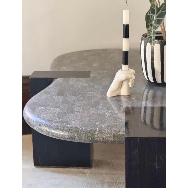 Maitland - Smith Late 20th Century Postmodern Maitland Smith Tessellated Stone Biomorphic Coffee Table For Sale - Image 4 of 6