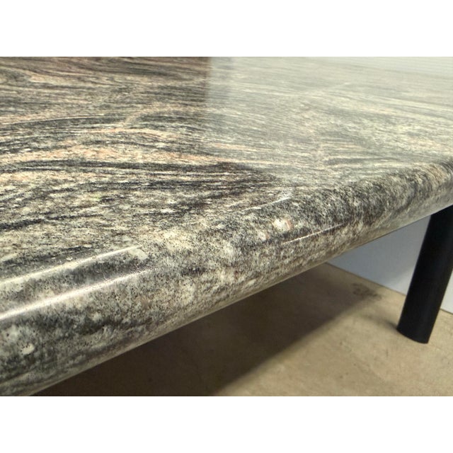 Metal Le Corbusier Lc6 Tube D’Avion Base + Bespoke Granite Top Dining Table For Sale - Image 7 of 12