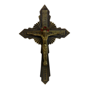 Vintage Italian Brass Bronze Crucifix