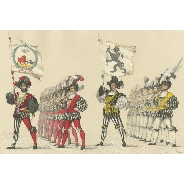 The Butchers and Tanners Guilds, A Display of Swiss Craft and Tradition, 1855, Lithograph For Sale - Image 4 of 10