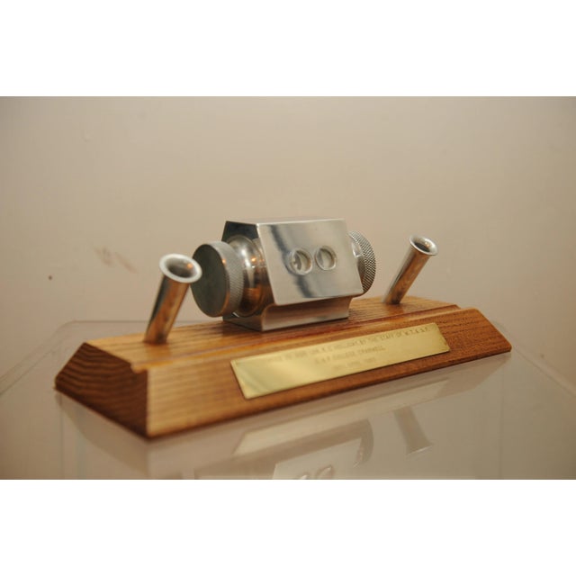 RAF Military Interest wood and steel desktop pen holder with calendar. It is in very good condition, with low wear...