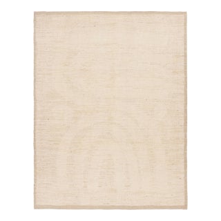 Rug & Kilim’s Modern Textural Rug in Beige and Cream with Ribbed Patterns - 8x10 For Sale