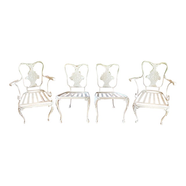 Set of 4, Garden Party Chairs by Woodard Crafted by Woodard in 1959, this distinguished set of four has spent more than...