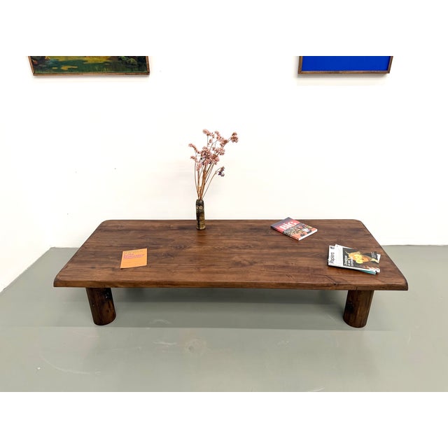 Brown Modern Coffee Table in Elm, 1970s For Sale - Image 8 of 18