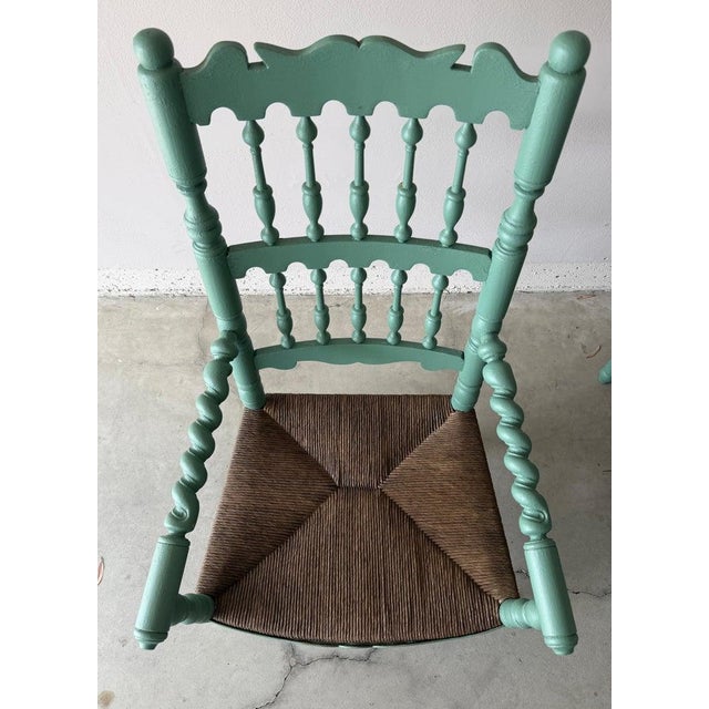 1930s 1930s Set of Four Charles Pollock Rush Seat Chairs For Sale - Image 5 of 10