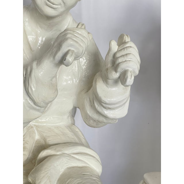 Pair White Chinoiserie Figures, 1960s For Sale - Image 15 of 18