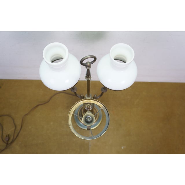 Brass Vintage Brass 3 Light Apothecary Pharmacy Student Hurricane Lamp 28" For Sale - Image 8 of 14