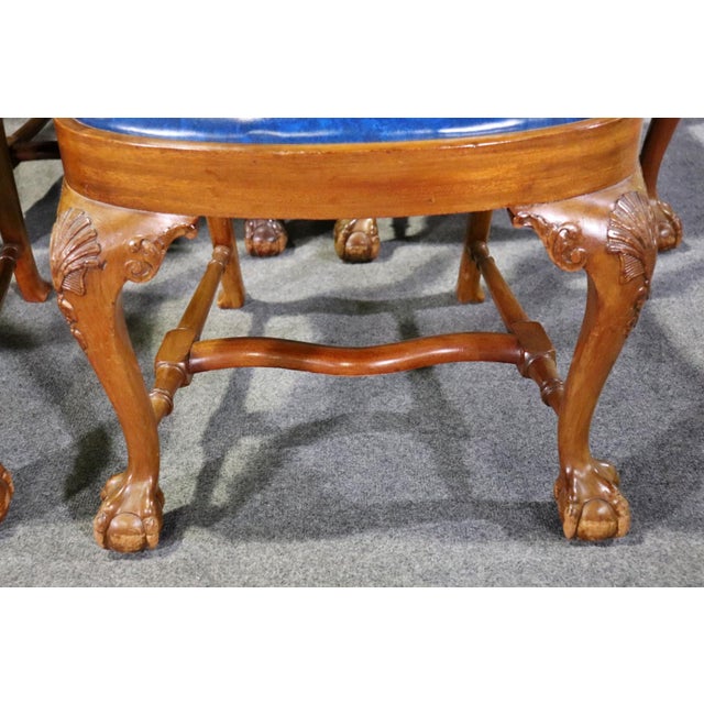 Custom-Made Solid Walnut Georgian Carved Dining Chairs Manner of Gillows - Set of 10 For Sale - Image 11 of 12