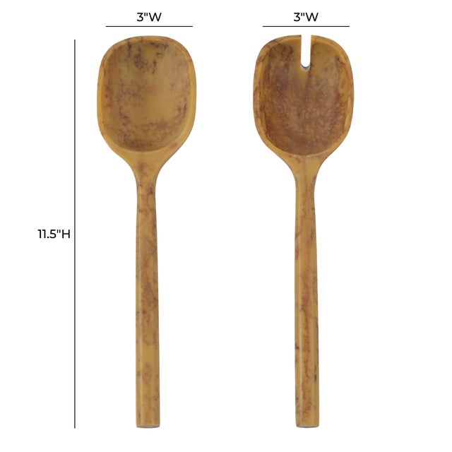 Swirled resin patterns give these serving spoons a bold, artful look that feels modern yet organic. Sold as a set of two,...