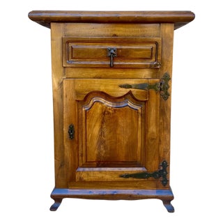 Spanish Walnut Chest with Drawer and Door, 1930s For Sale