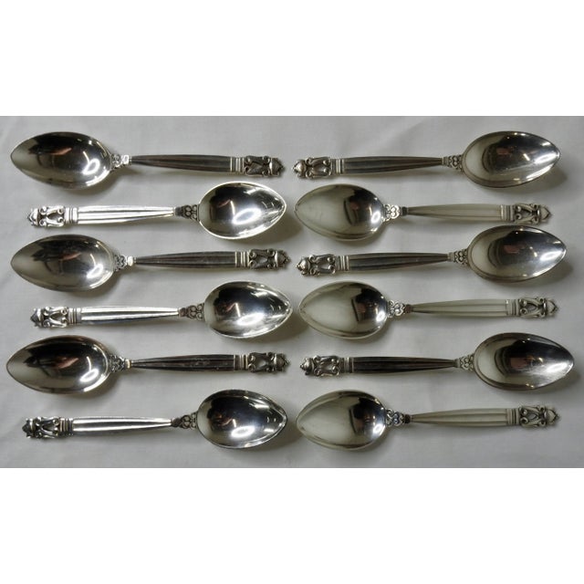1917 Georg Jensen "Acorn" Sterling Silver Flatware For Sale In Nashville - Image 6 of 11