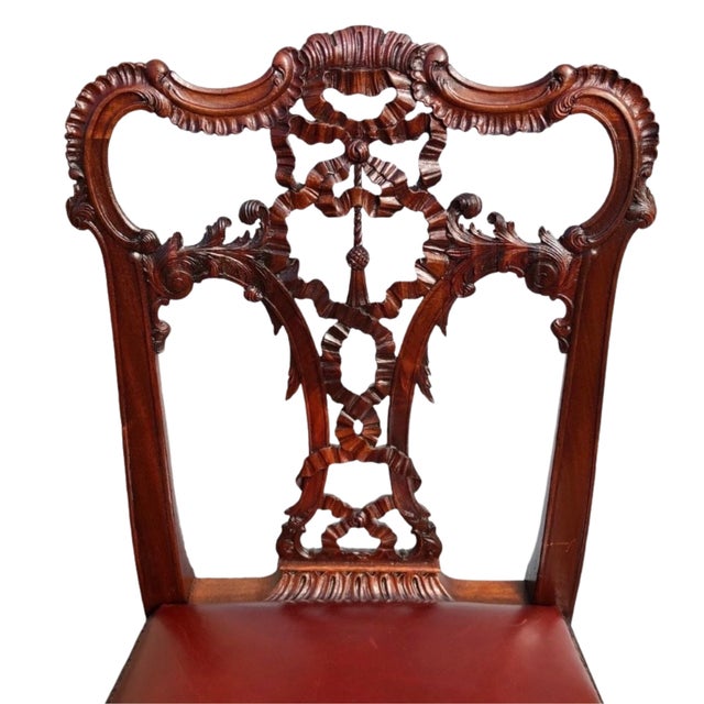 Set of Eight English Carved Mahogany George III Style Dining Chairs For Sale In Charleston - Image 6 of 8