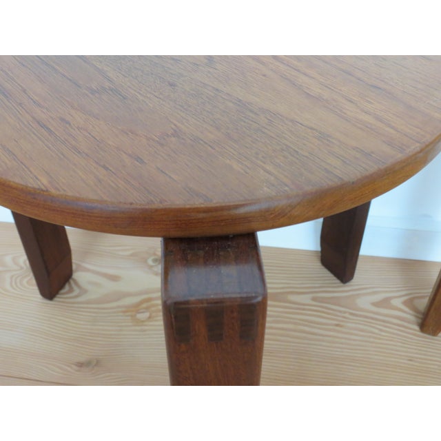 Mid-Century Teak Round Stacking Side Tables, 1960s, Set of 2 For Sale - Image 16 of 18