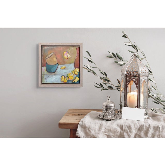 Early 21st Century Pleasantries by Leigh Ann Van Fossan | Acrylic and charcoal on canvas Still life with flowers and fruit For Sale - Image 5 of 5