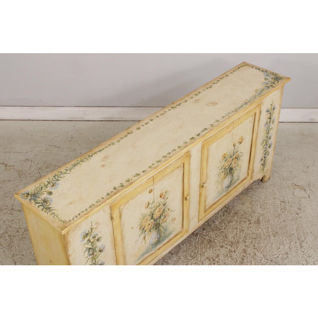 Wood Habersham Crackle Paint 2 Door Cabinet For Sale - Image 7 of 18