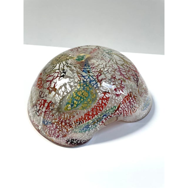 1960s Vintage Murano Art Glass Decorative Bowl For Sale - Image 9 of 11
