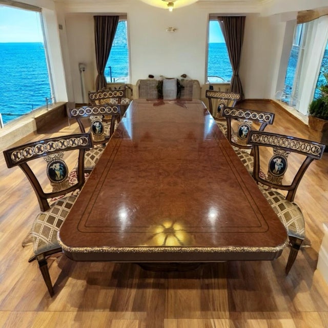 1990s Armando Rho Lake Como Italy Import Rare 7p Dining Table Set 6 Side Chairs For Sale - Image 11 of 12