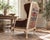 One-of-a-Kind Cowhide & Vintage Feed Sack Wingback Chair For Sale - Image 4 of 7