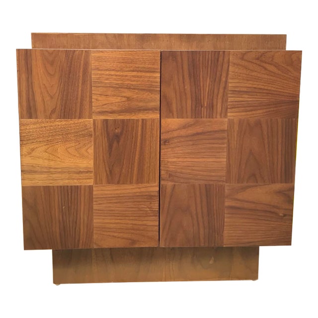 Mid Century Style Walnut Nightstand For Sale