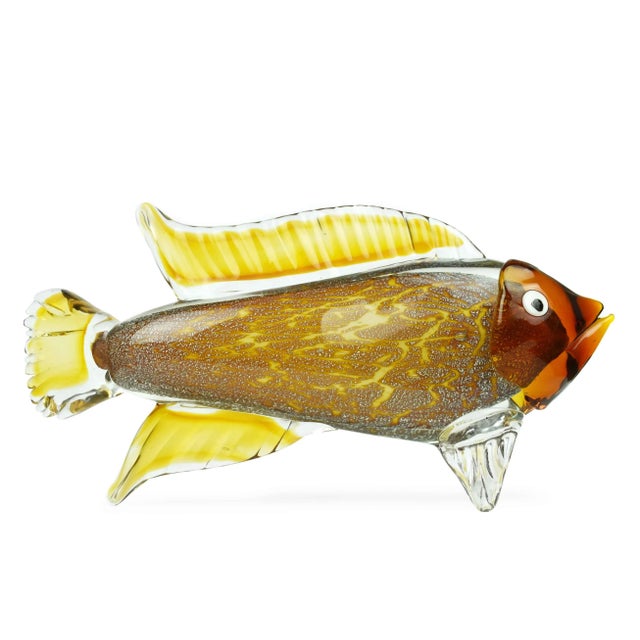 Late 20th Century Large Italian Murano Fish Sculpture Glass Art For Sale - Image 6 of 9
