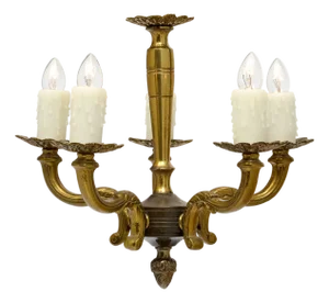 Vintage French, Bronze, Petite Chandelier