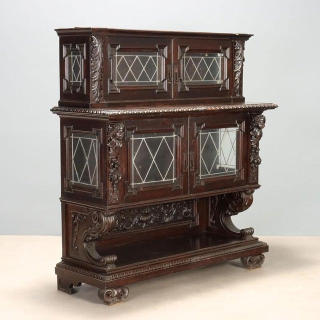Neo-Renaissance Style Ebony and Walnut Display Cabinet For Sale - Image 12 of 12