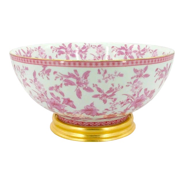 French Hand Painted Glazed Porcelain Decorative Bowl For Sale