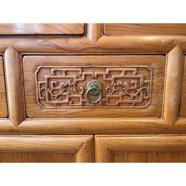 1960s Korean Style Elmwood Highboy For Sale - Image 4 of 5