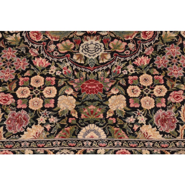 Shabby Chic Pak-Persian Black/Green Wool Rug - 10'0'' X 13'9'' For Sale In New York - Image 6 of 8